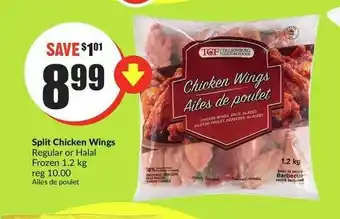 FreshCo Split Chicken Wings Regular or Halal Frozen 1.2 kg offer