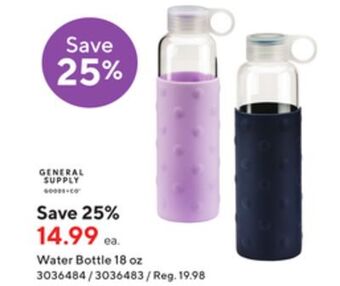 Staples General supply water bottle 18 oz. offer