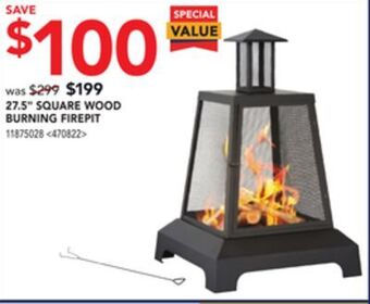 Lowe's 27.5 square wood burning firepit offer