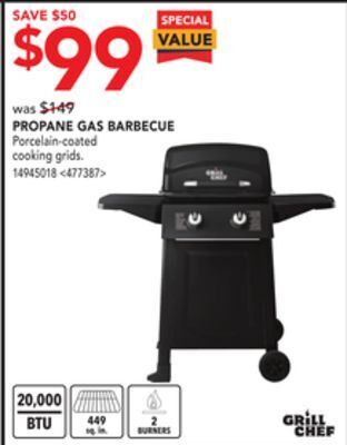Lowe's Grill chef propane gas barbecue offer