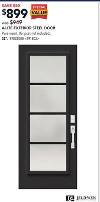 Lowe's Jeld-wen 4-lite exterior steel door 32 offer