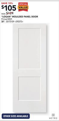 Lowe's Metrie logan moulded panel door 30 offer
