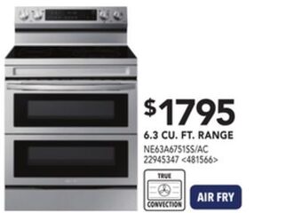 Lowe's Samsung 6.3 cu.ft. range offer