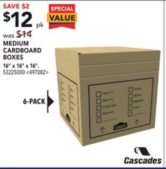Lowe's 6-pack medium cardboard boxes 16 x 16 x 16 offer