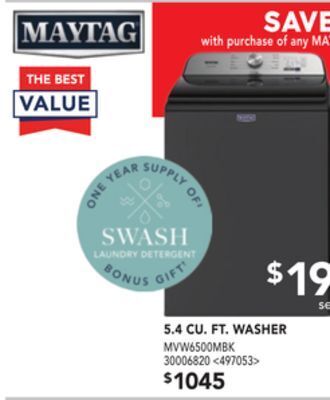 Lowe's Maytag 5.4 cu. ft. washer offer