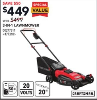 Lowe's Craftsman 3-in-1 lawn mower offer