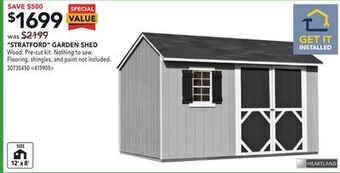 Lowe's Stratford garden shed offer