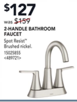 Lowe's Moen 2-handle bathroom faucet offer