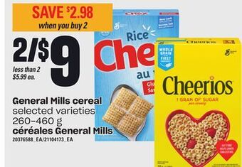 Independent Grocer General mills cereal, 260-460 g offer