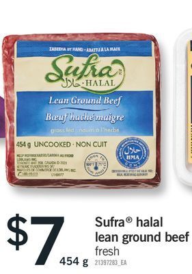 Fortinos Sufra® halal lean ground beef, 454 g offer