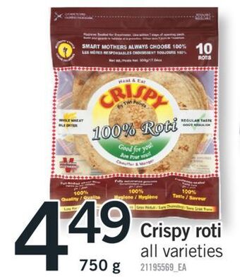 Fortinos Crispy roti, 750 g offer