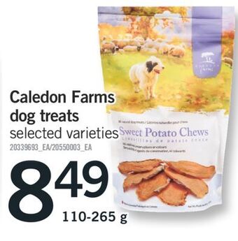 Fortinos Caledon farms dog treats 110 - 265 g offer