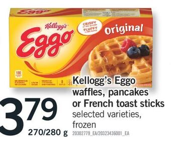 Fortinos Kellogg's eggo waffles, pancakes or french toast sticks, 270/280 g offer