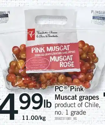 Fortinos Pc® pink pink muscat grapes offer