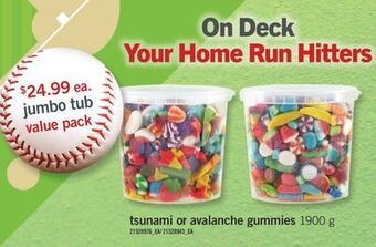 Fortinos Tsunami or avalanche gummies, 1900 g offer