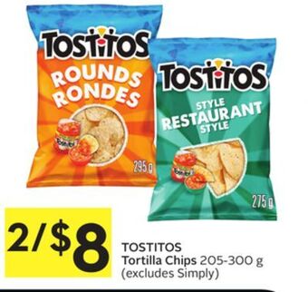 Foodland Tostitos tortilla chips 205-300 g offer