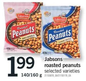 Fortinos Jabsons roasted peanuts, 140/160 g offer