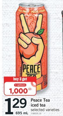 Fortinos Peace tea iced tea, 695 ml offer
