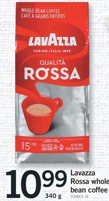 Fortinos Lavazza rossa whole bean coffee, 340 g offer