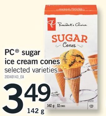 Fortinos Pc® sugar sugar ice cream cones, 142 g offer