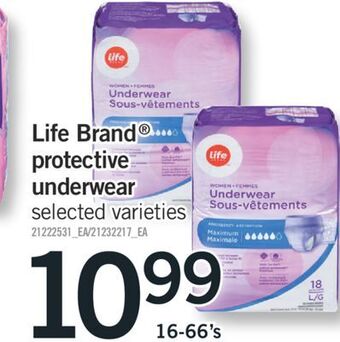 Fortinos Life brand® protective underwear, 16-66's offer