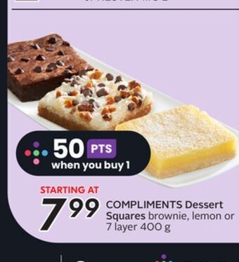 Sobeys Compliments dessert squares offer