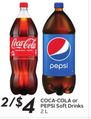 Sobeys Coca-cola or pepsi soft drinks offer