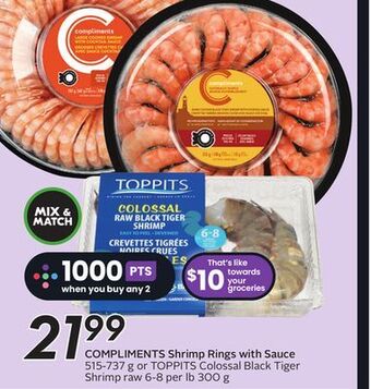 Sobeys Compliments shrimp rings with sauce offer
