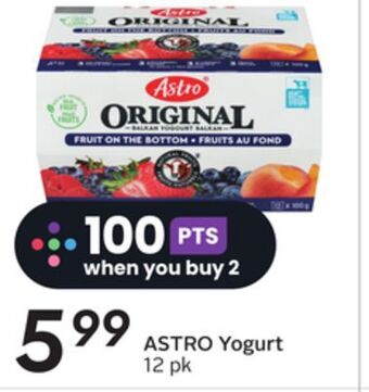 Sobeys Astro yogurt offer