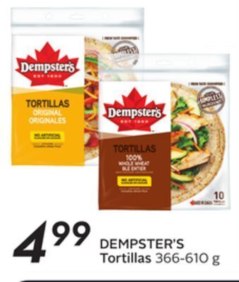 Sobeys Dempster's tortillas offer