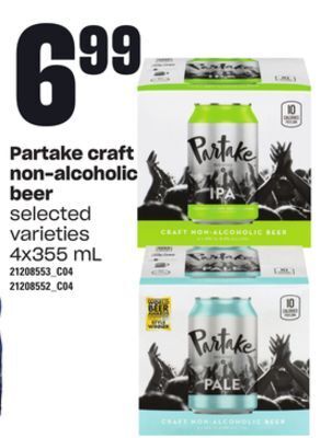 Loblaws Partake craft non-alcoholic beer, 4x355 ml offer