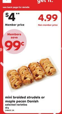Loblaws Mini braided strudels or maple pecan danish, 4's offer