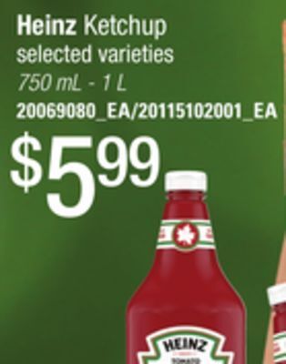Loblaws Heinz ketchup, 750 ml - 1 l offer
