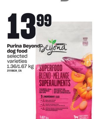 Loblaws Purina beyond dog food, 1.36/1.67 kg offer