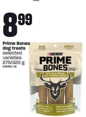 Loblaws Prime bones dog treats, 275/320 g offer