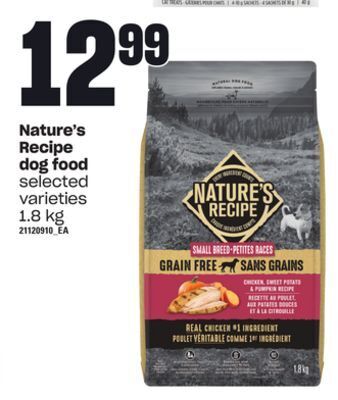 Loblaws Nature's recipe dog food, 1.8 kg offer