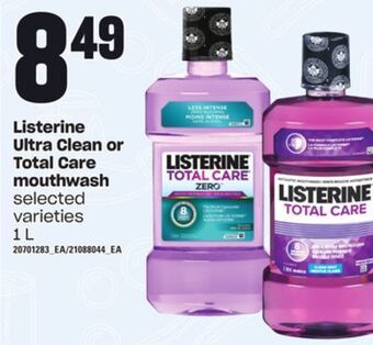 Loblaws Listerine ultra clean or total care mouthwash, 1 l offer