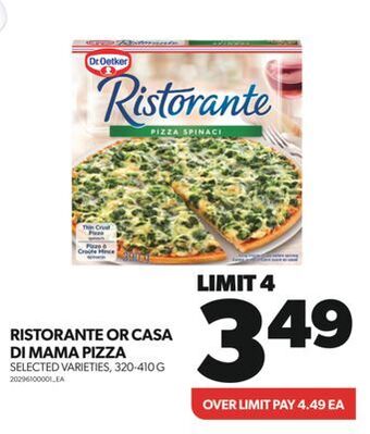 Ristorante or casa di mama pizza, 320-410 g