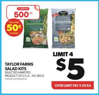 Real Canadian Superstore Taylor farms salad kits, 315-383 g offer