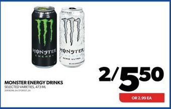 Real Canadian Superstore Monster energy drinks, 473 ml offer