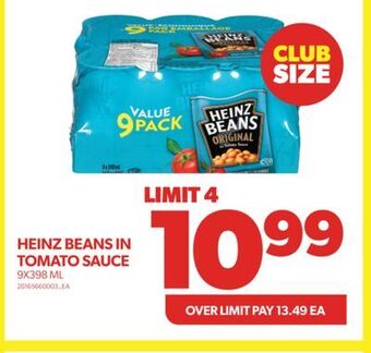 Real Canadian Superstore Heinz beans in tomato sauce, 9x398 ml offer