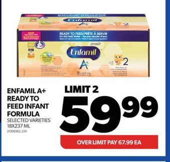 Real Canadian Superstore Enfamil a+ ready to feed infant formula, 18x237 ml offer