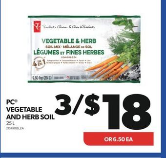 Real Canadian Superstore Pc® vegetable and herb soil, 25 l offer
