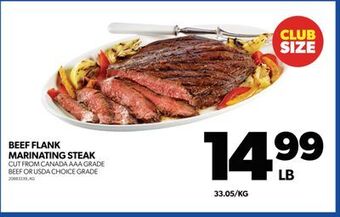 Real Canadian Superstore Beef flank marinating steak offer
