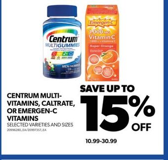 Real Canadian Superstore Centrum multi- vitamins, caltrate, or emergen-c vitamins offer