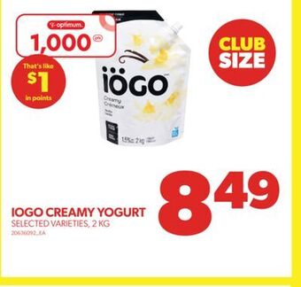 Real Canadian Superstore Iogo creamy yogurt, 2 kg offer