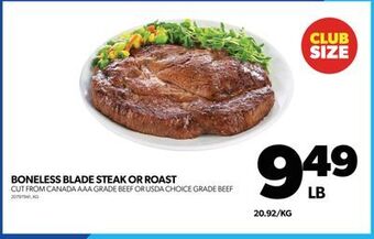 Real Canadian Superstore Boneless blade steak or roast offer