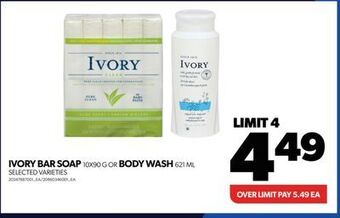 Real Canadian Superstore Ivory bar soap 10x90 g or body wash 621 ml offer