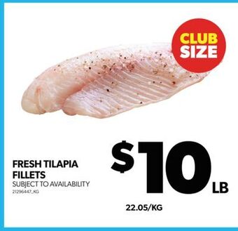 Real Canadian Superstore Fresh tilapia fillets offer