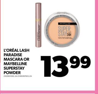 Real Canadian Superstore L'oréal lash paradise mascara or maybelline superstay powder offer